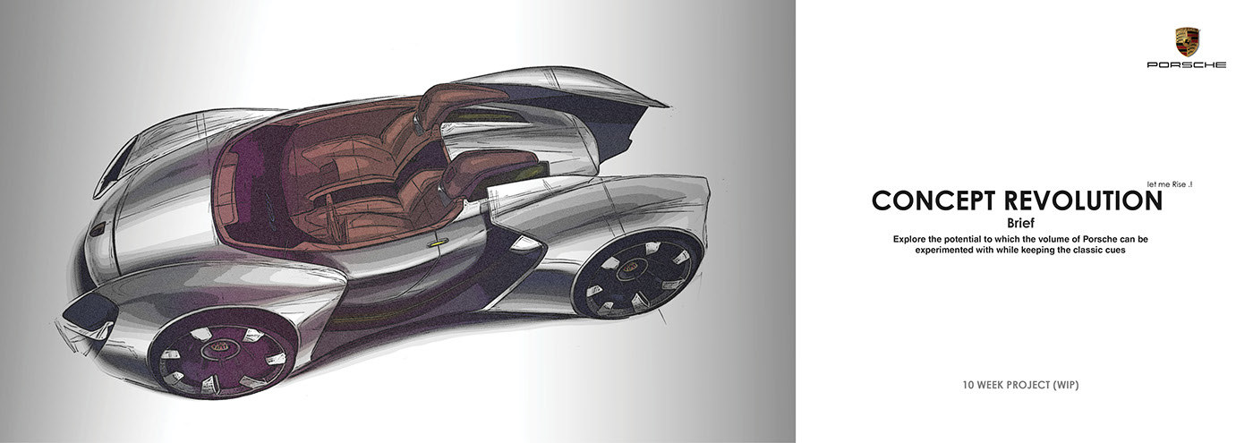 Porsche，automobile，Hand drawn，