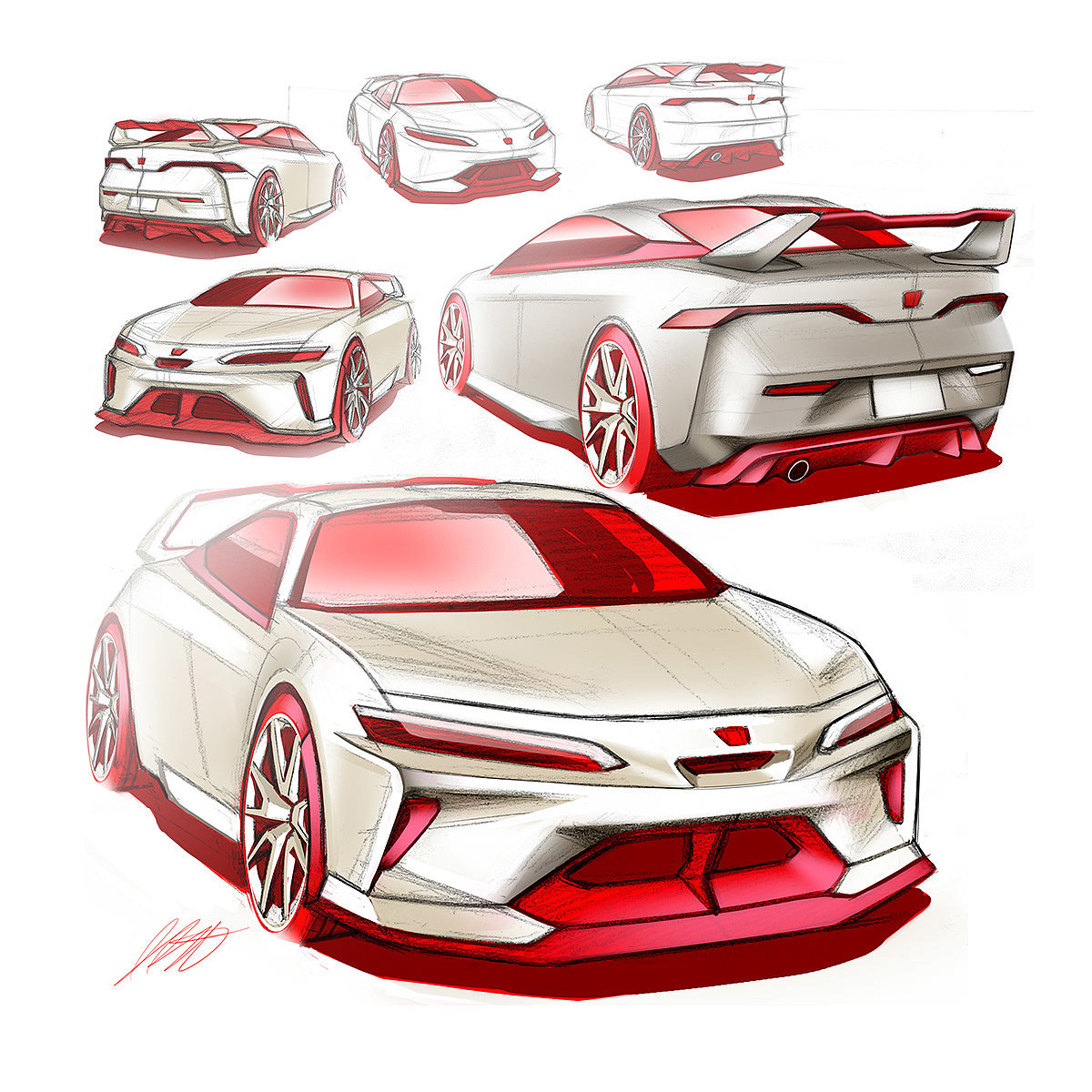 automobile，Hand drawn，Appearance design，batch production，
