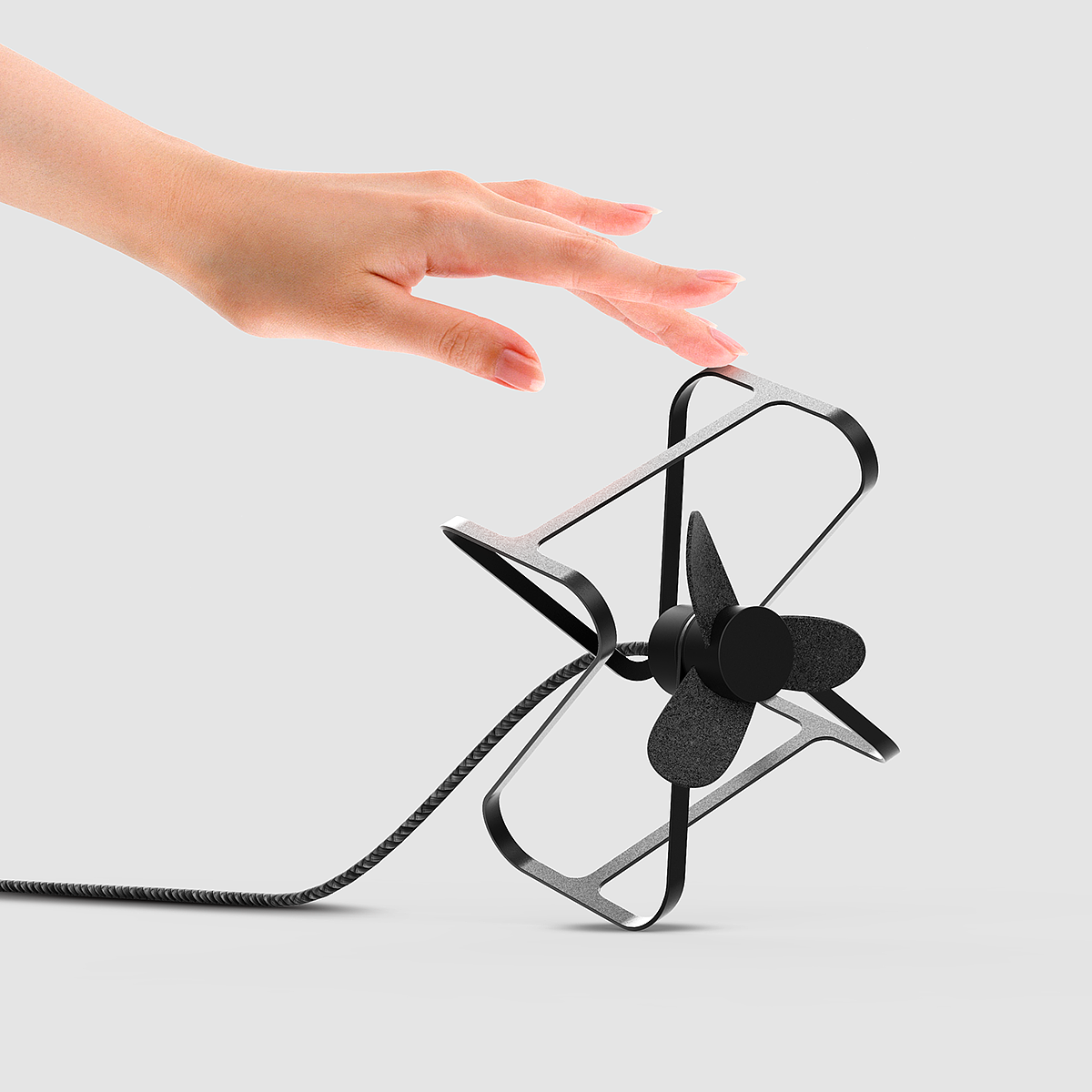 Metal，black，line，interactive，Fan，