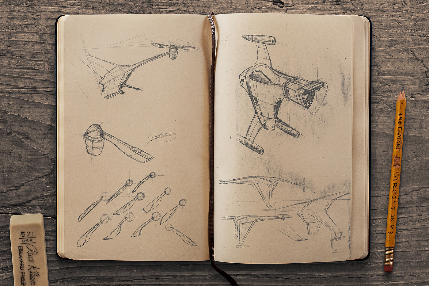 India，Concept UAV，Hand drawn，conceptual design，