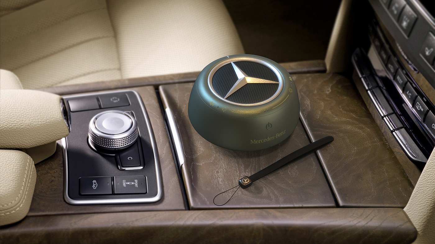 mercedes，Benz，wireless speaker ，loudspeaker box，blue，green，gules，automobile，design language ，