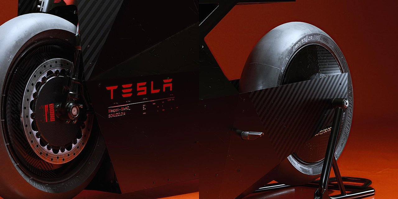 tesla，Electric motorcycle，black，