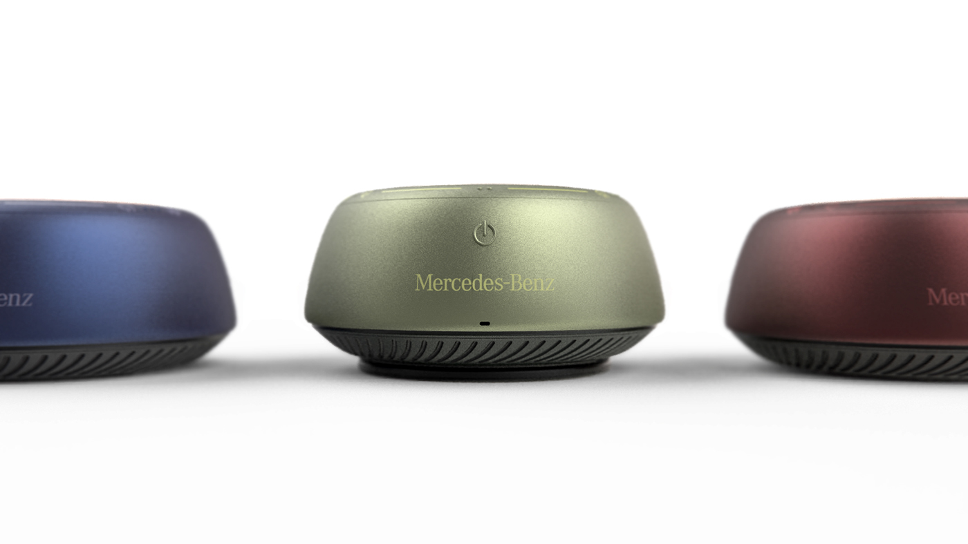 mercedes，Benz，wireless speaker ，loudspeaker box，blue，green，gules，automobile，design language ，