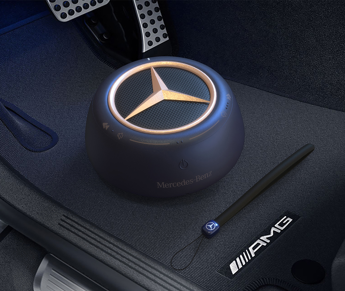 mercedes，Benz，wireless speaker ，loudspeaker box，blue，green，gules，automobile，design language ，