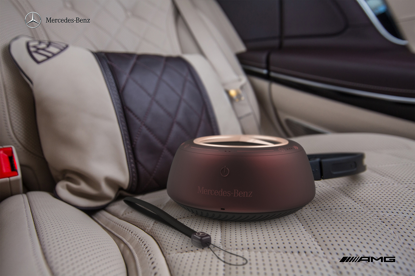 mercedes，Benz，wireless speaker ，loudspeaker box，blue，green，gules，automobile，design language ，