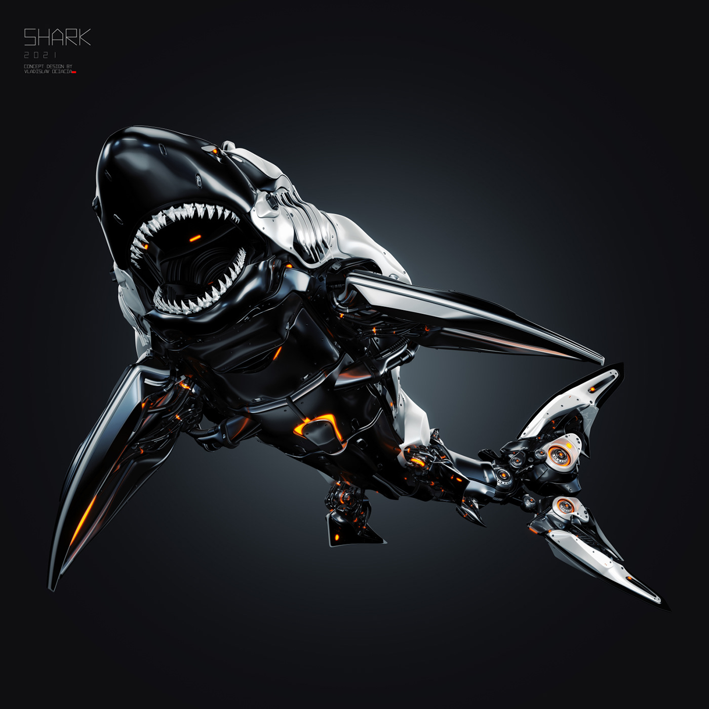 shark 3d打造机械风格鲨鱼