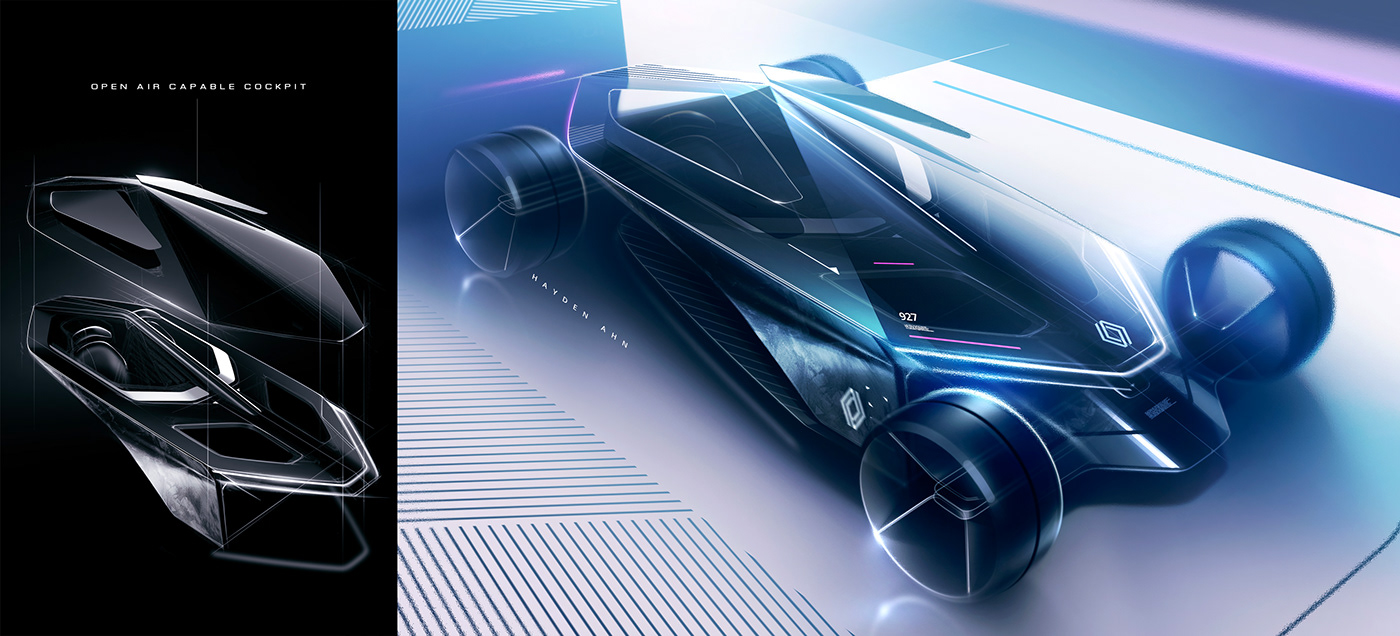 Prism，Automobile design，Hand drawn，