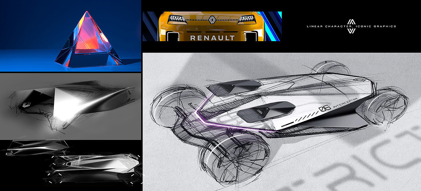 Prism，Automobile design，Hand drawn，
