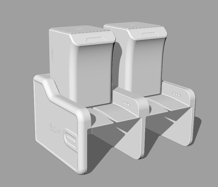 robot，medical care，Design，Round tower，carry，trash can，