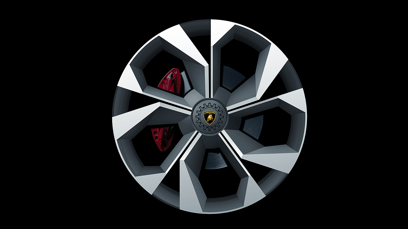 Lamborghini，Concept sports car，yellow，light，Carbon fiber material，Sharp edges and corners，