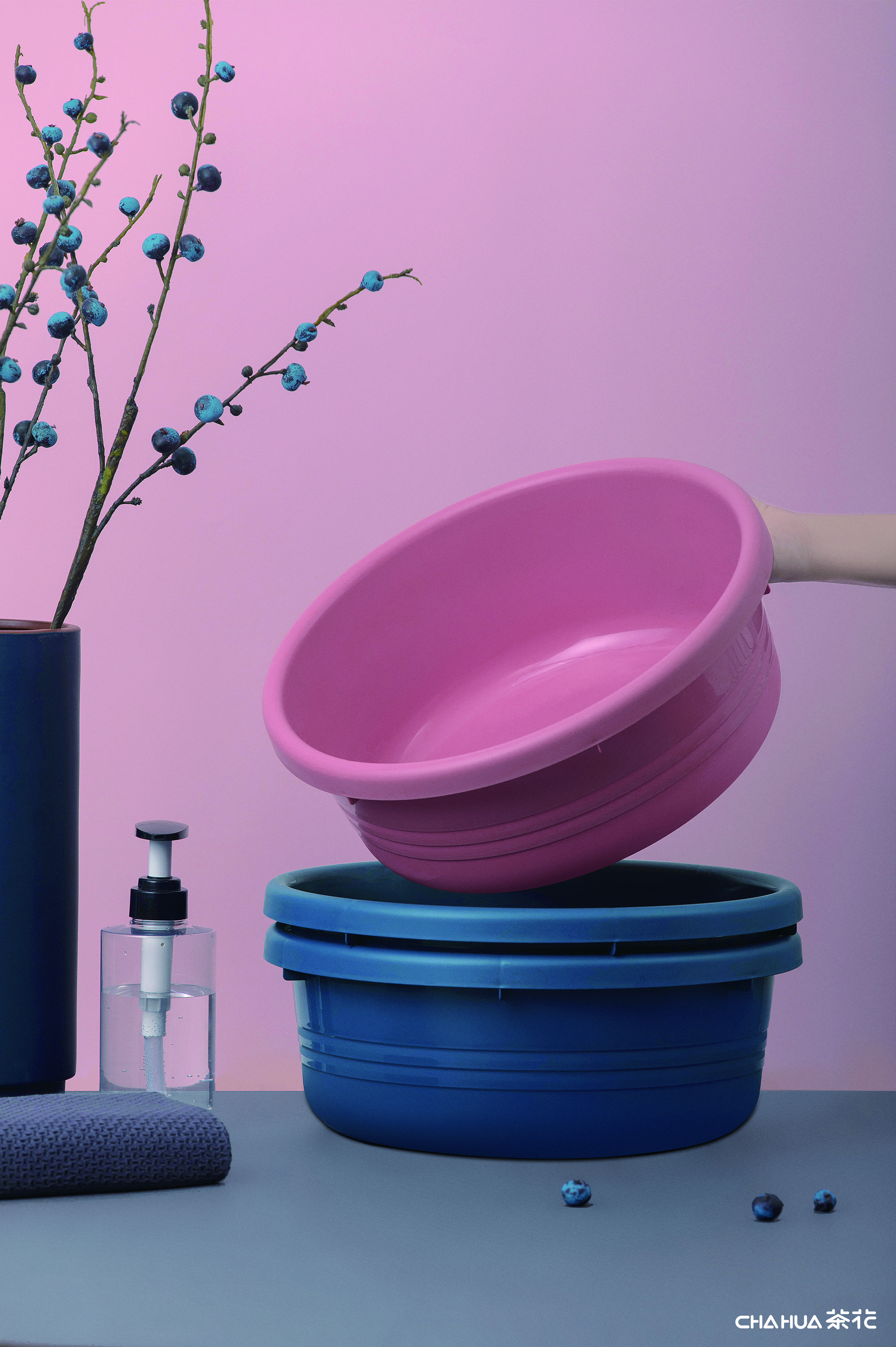 Camellia，Home Furnishing，basin，bucket，Basin barrel combination，