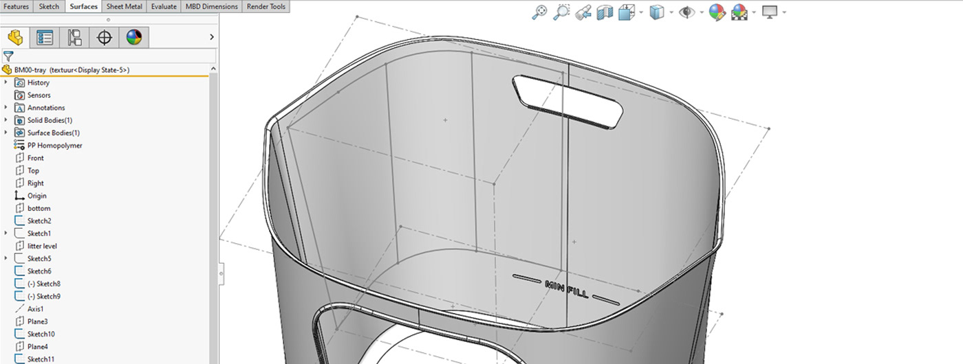 Modern design，light，Litter Basin，