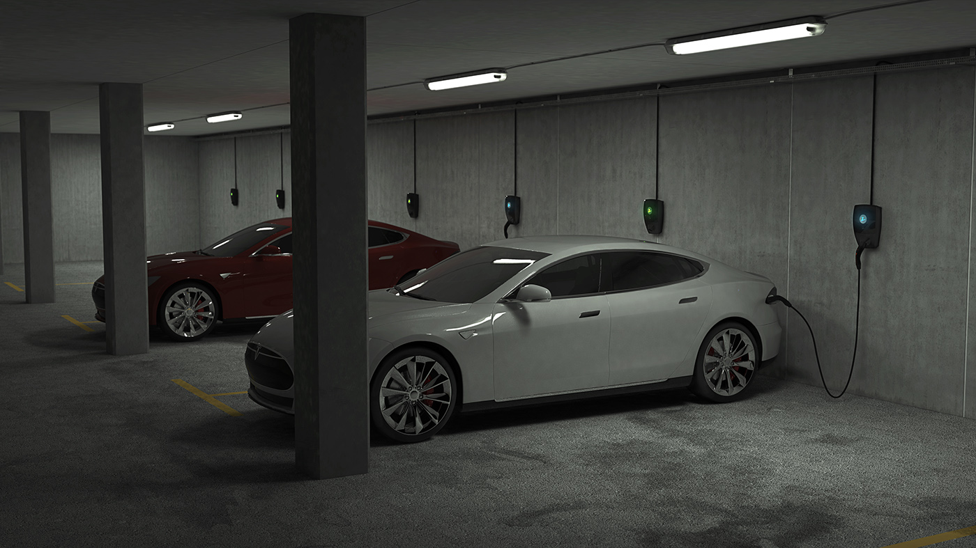 Electric vehicle，charge，black，outdoor，