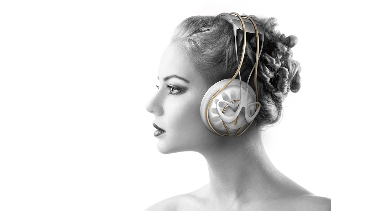 headset，early stage，headset，Rhythm，white，