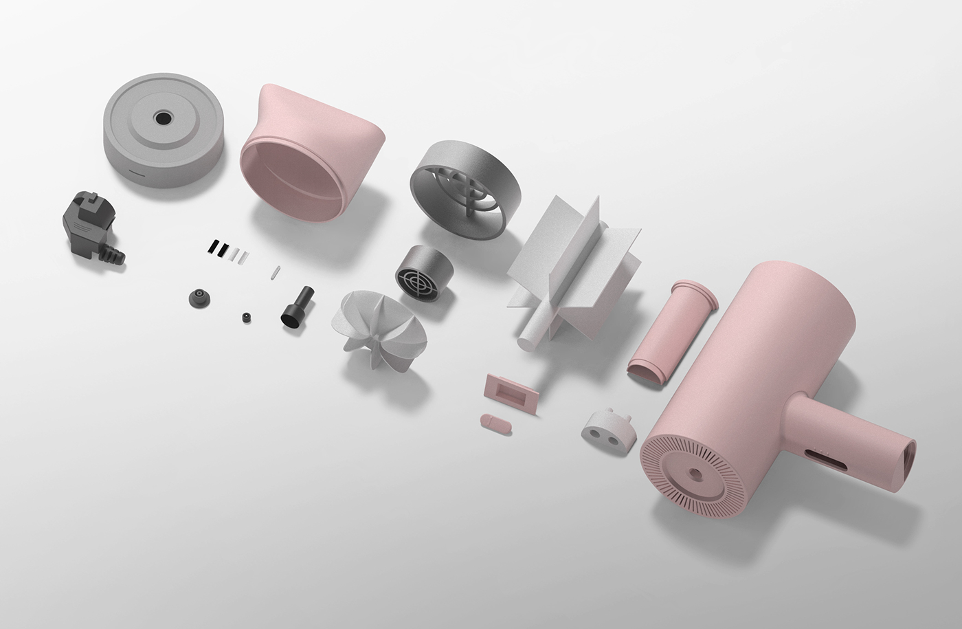 delicious，hair drier，dryer，conceptual design，pink，