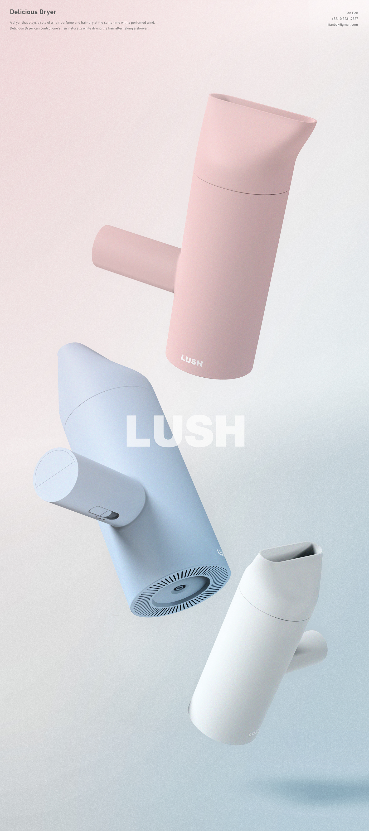 delicious，hair drier，dryer，conceptual design，pink，