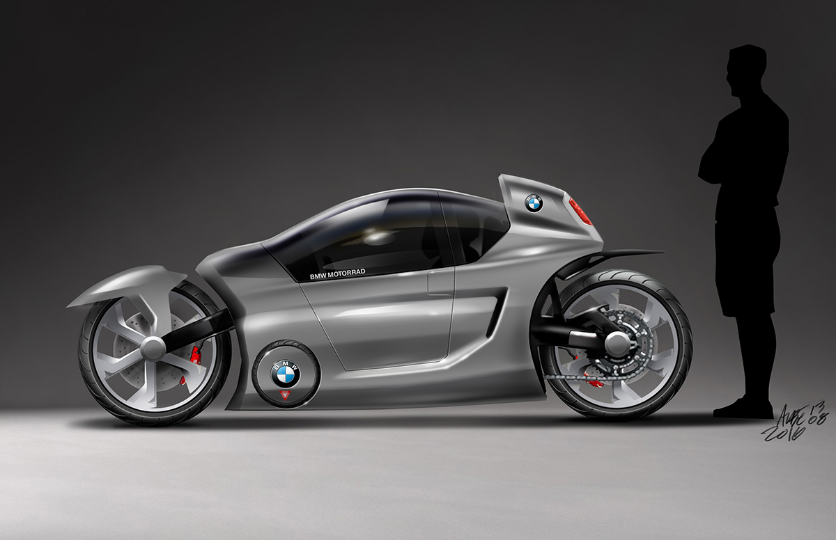 Industrial hand drawing，close，Electric motorcycle，MONO-MACH，