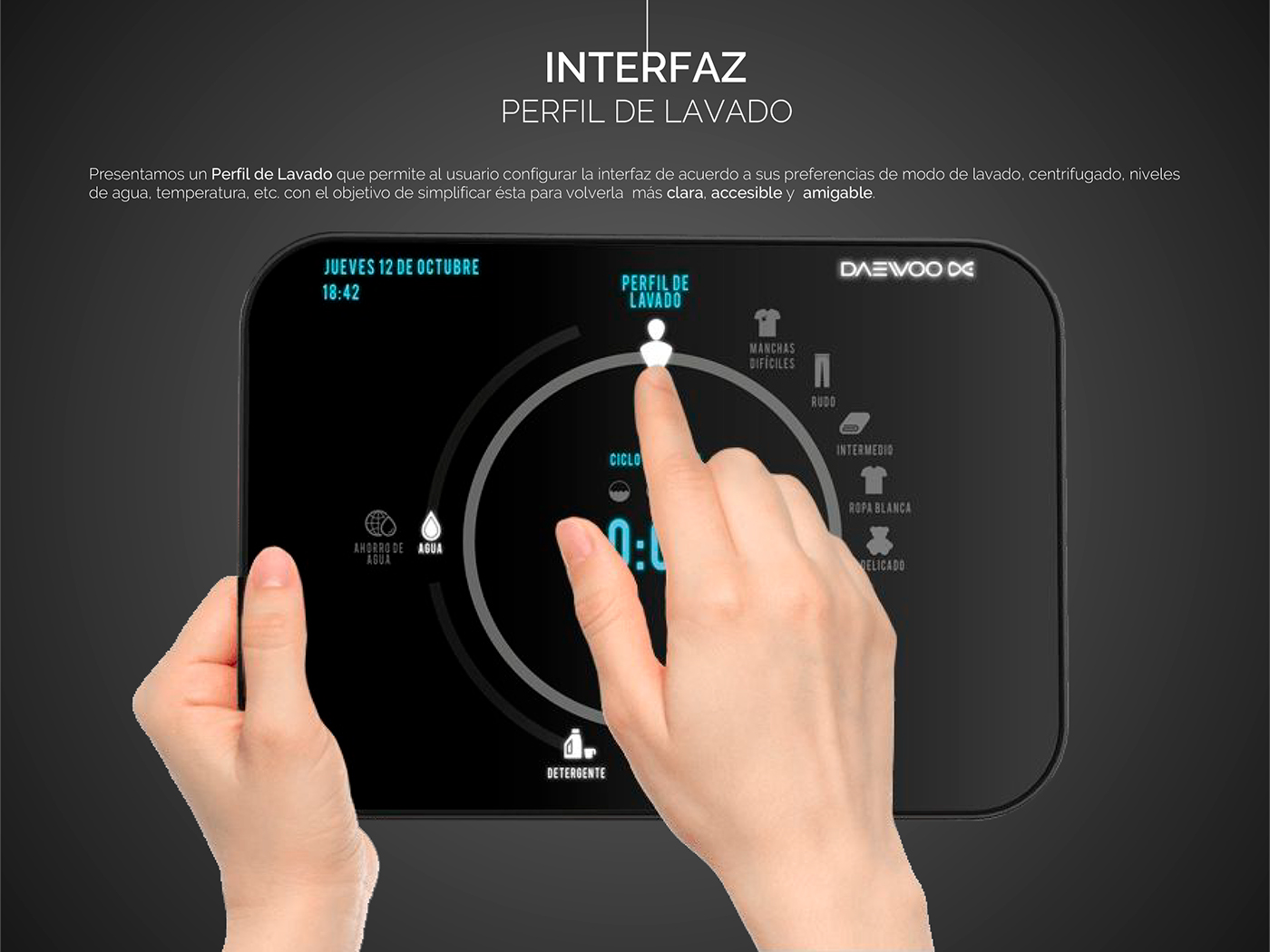 Daewoo，Washing machine，industrial design，New experience，touch screen，
