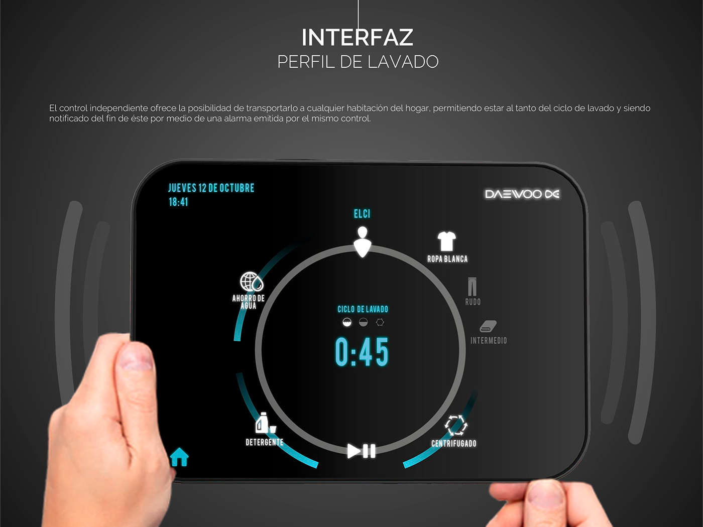 Daewoo，Washing machine，industrial design，New experience，touch screen，