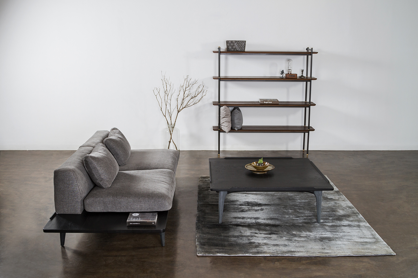 bench，Storage，Shelf，oak，steel，