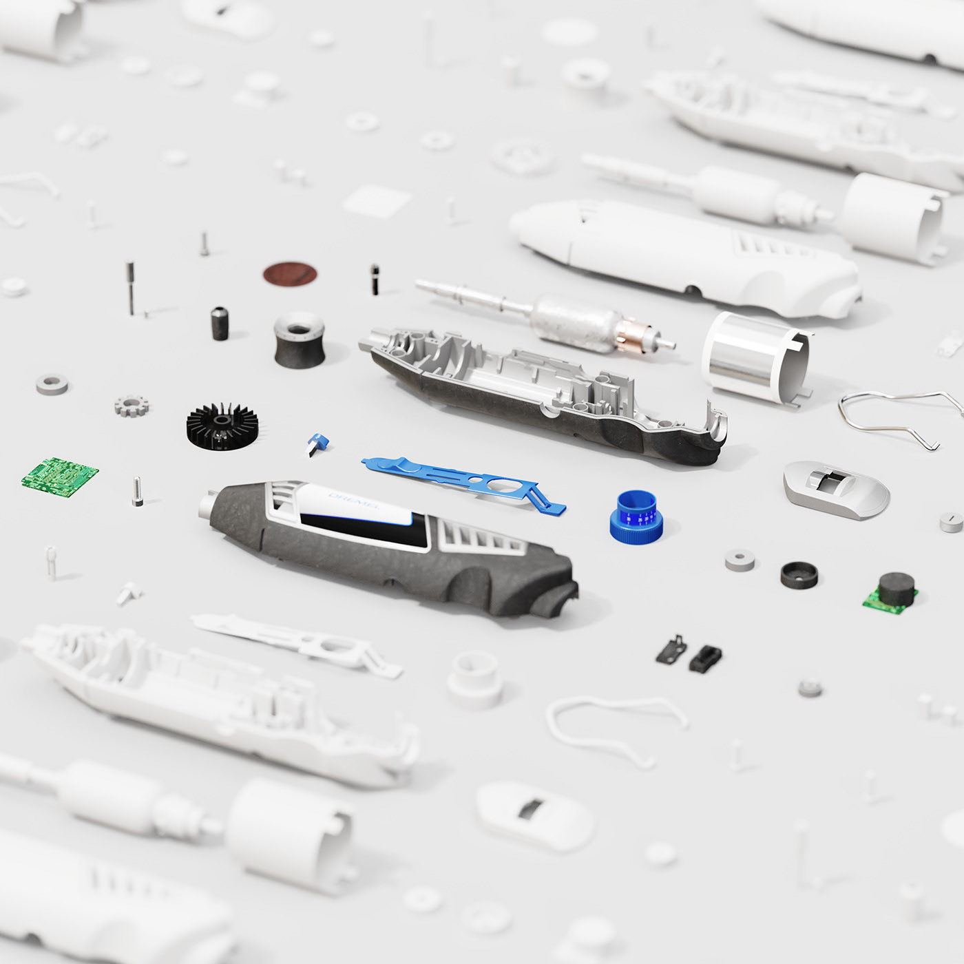 DREMEL 4000，Electric mill tools，enclosure，disassemble，