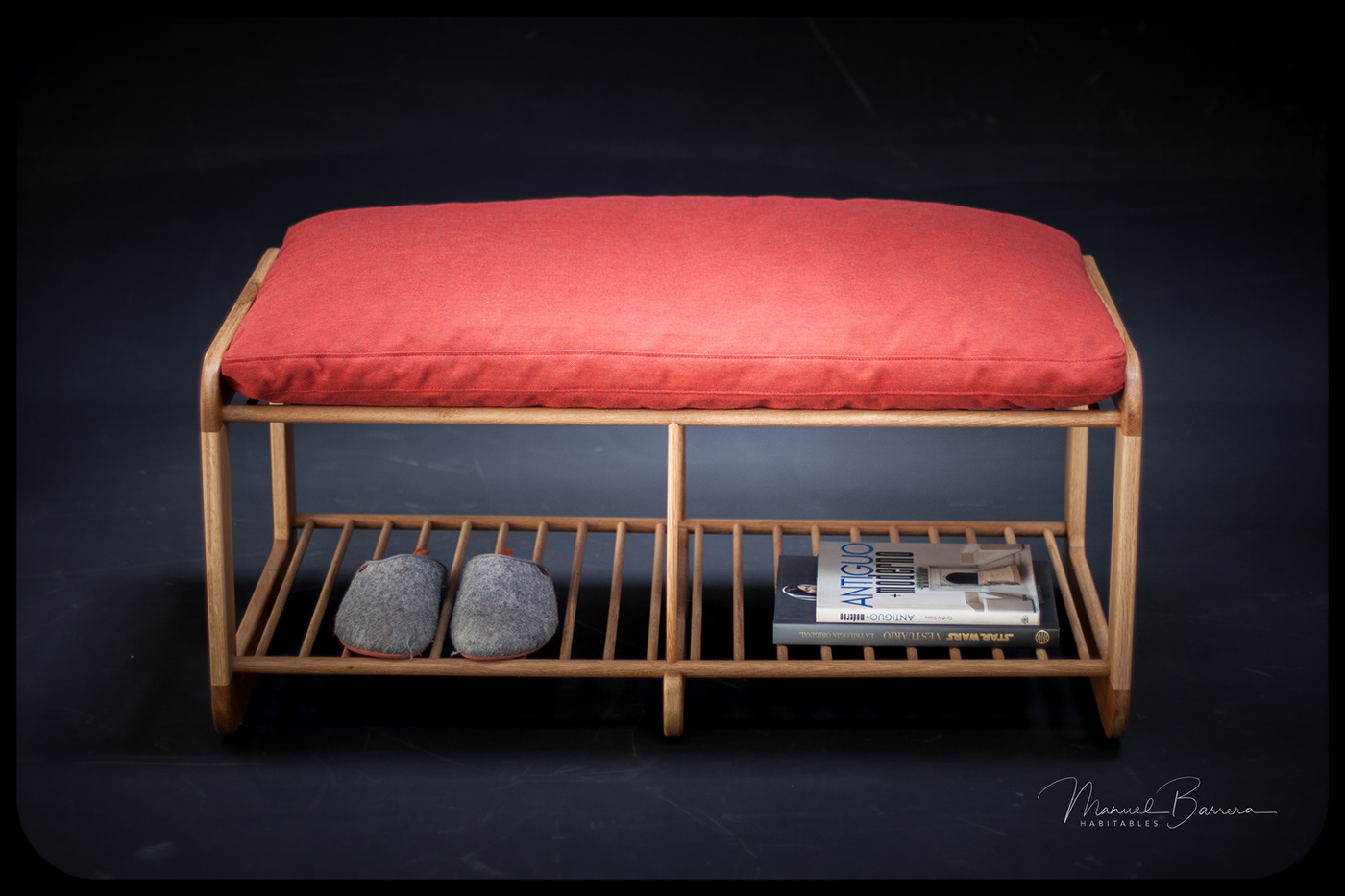 70s Low Bench，Shoe changing stool，woodiness，