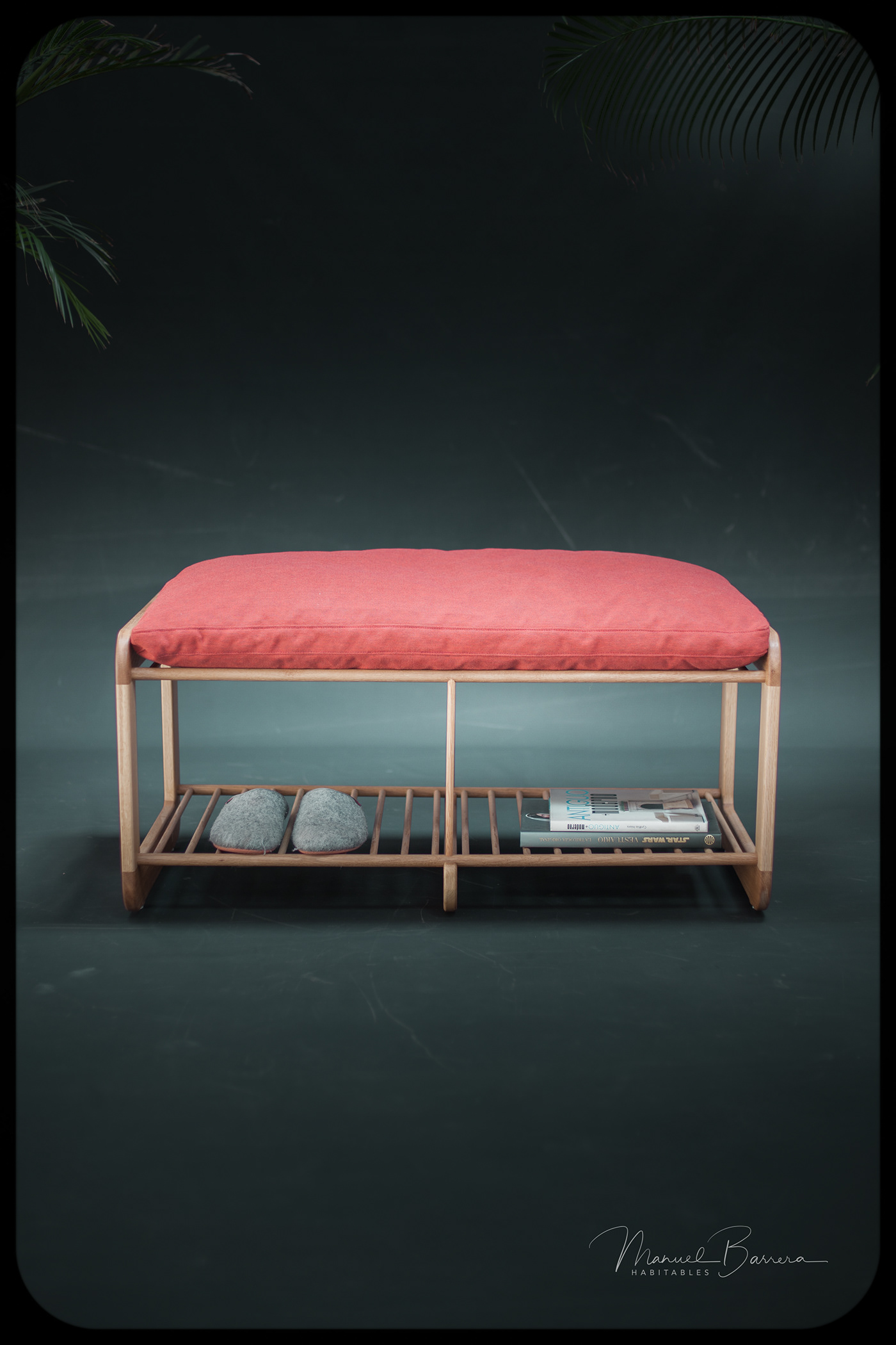 70s Low Bench，Shoe changing stool，woodiness，