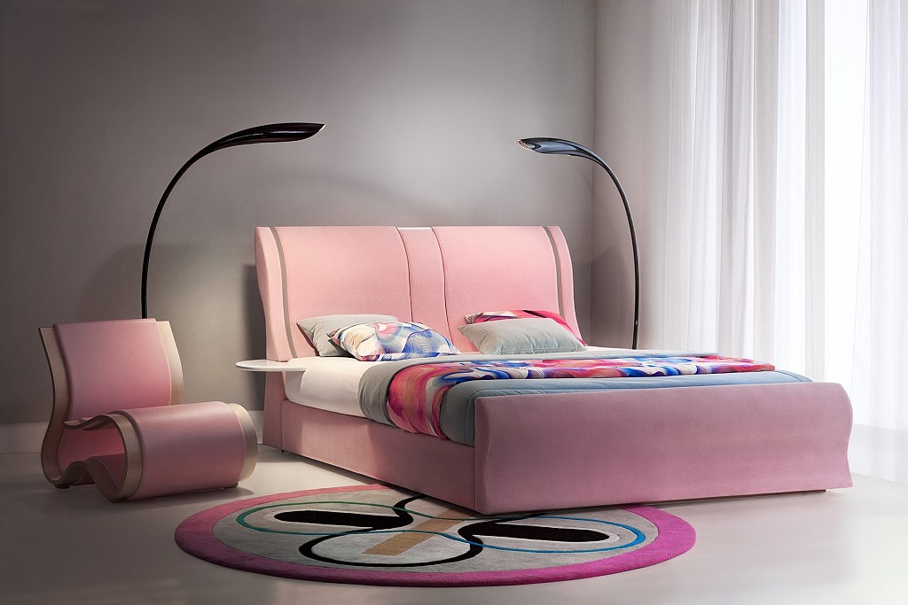 pink，Karim，furniture，Bed，