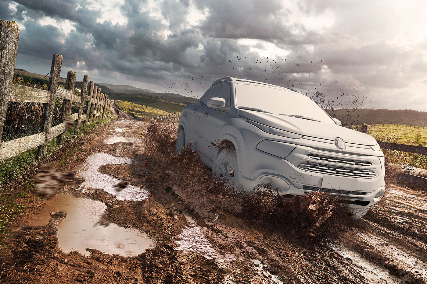 personality，outdoors，automobile，Fiat toro，Fiat Toro，modeling，Render，