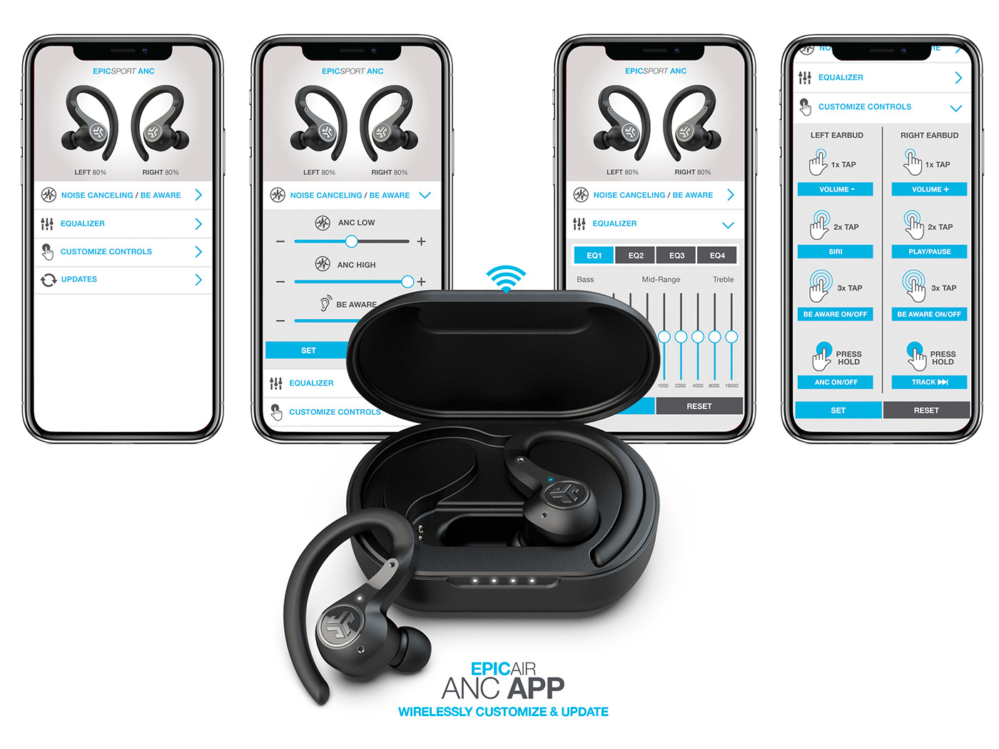 JLab Epic Air ANC，Digital，Wireless headset，electronic product，