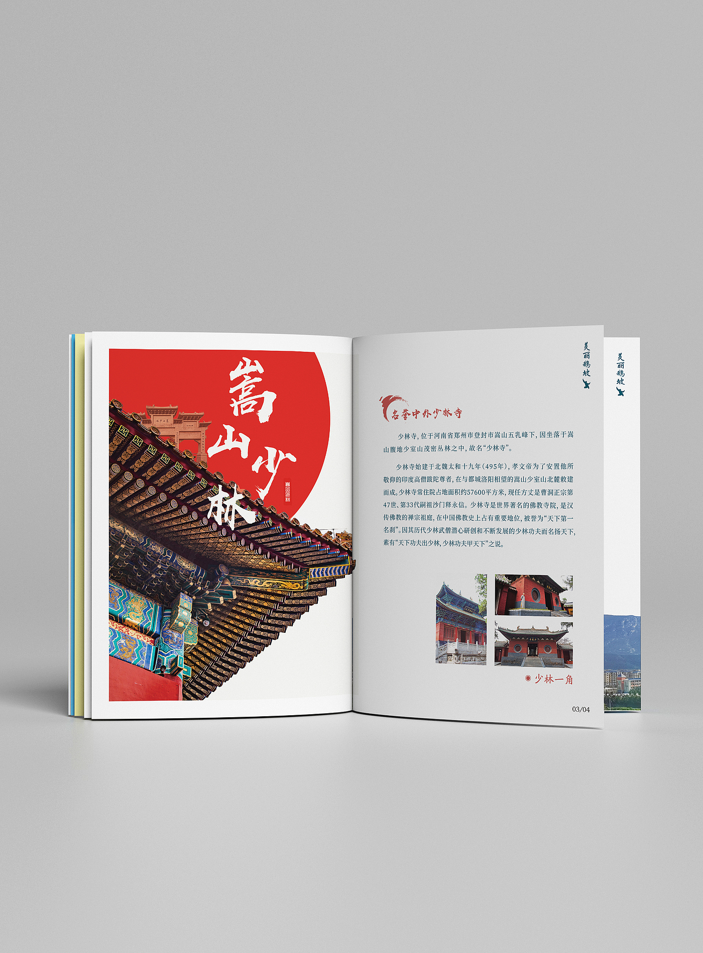 少林寺，中式，画册，简约，