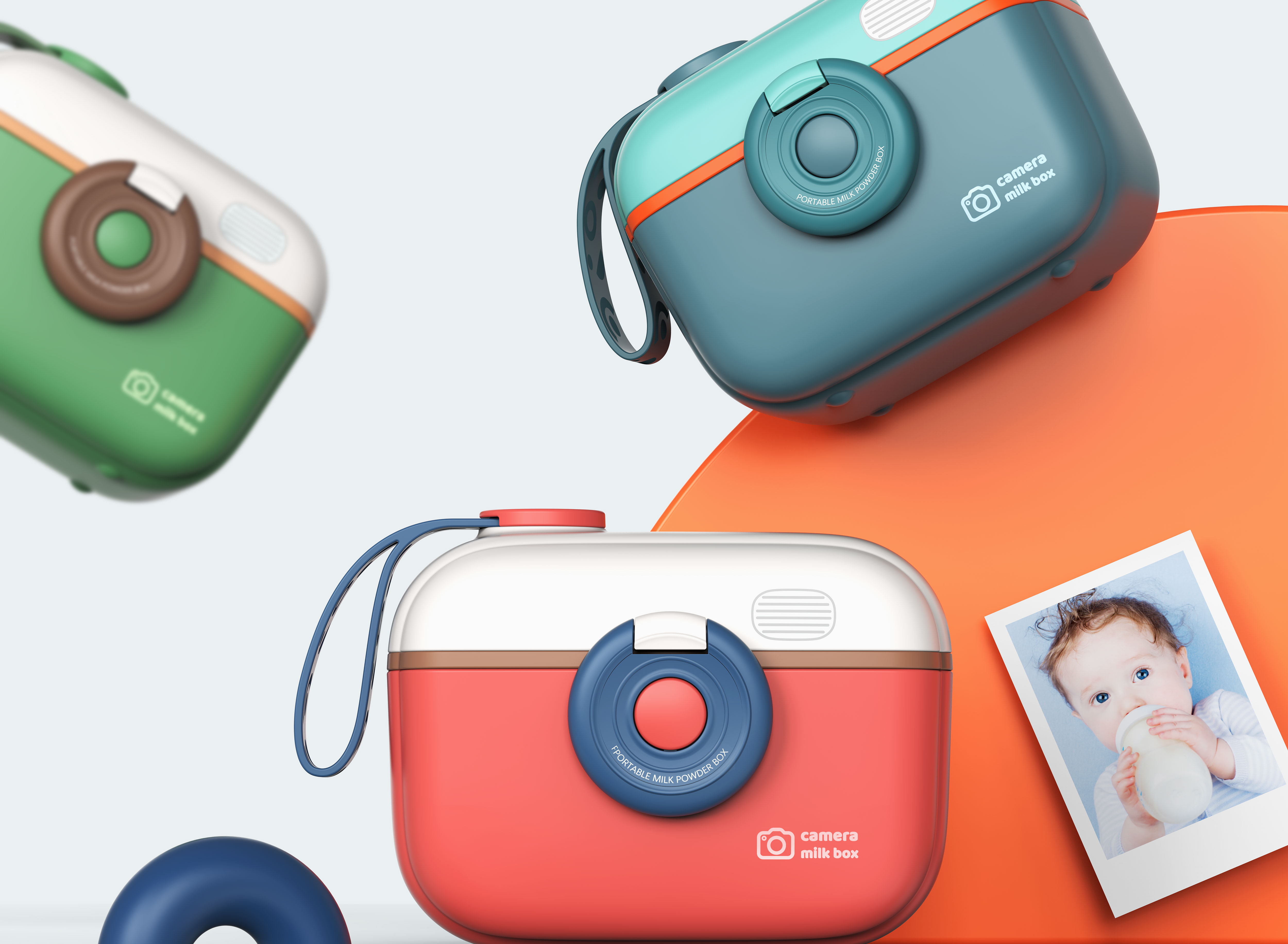 industrial design，Maternal and infant products，Pregnant and infant children，Milk powder box，Camera modeling，