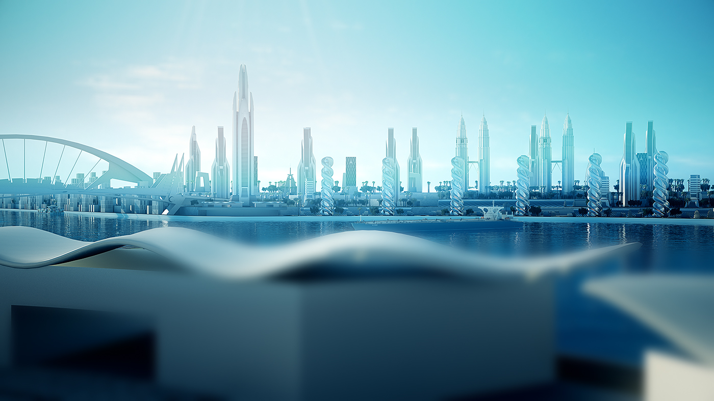 canal，concept，city，animation，