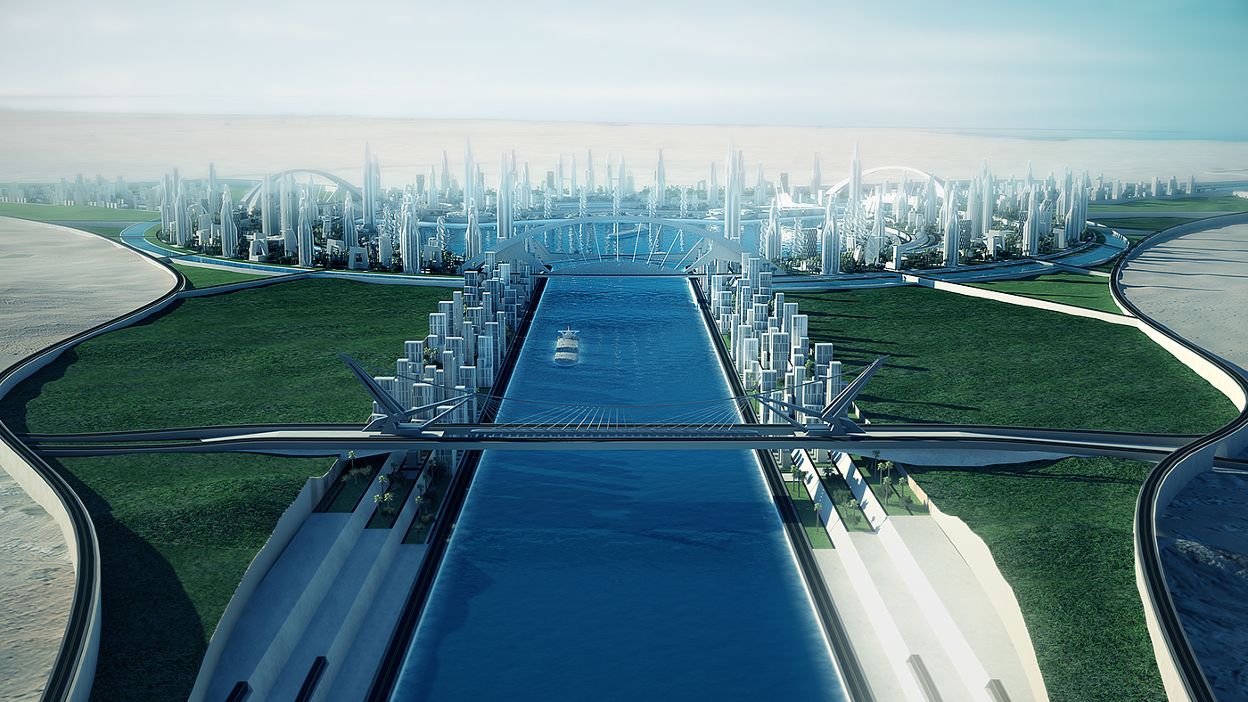 运河，概念，城市，动画，