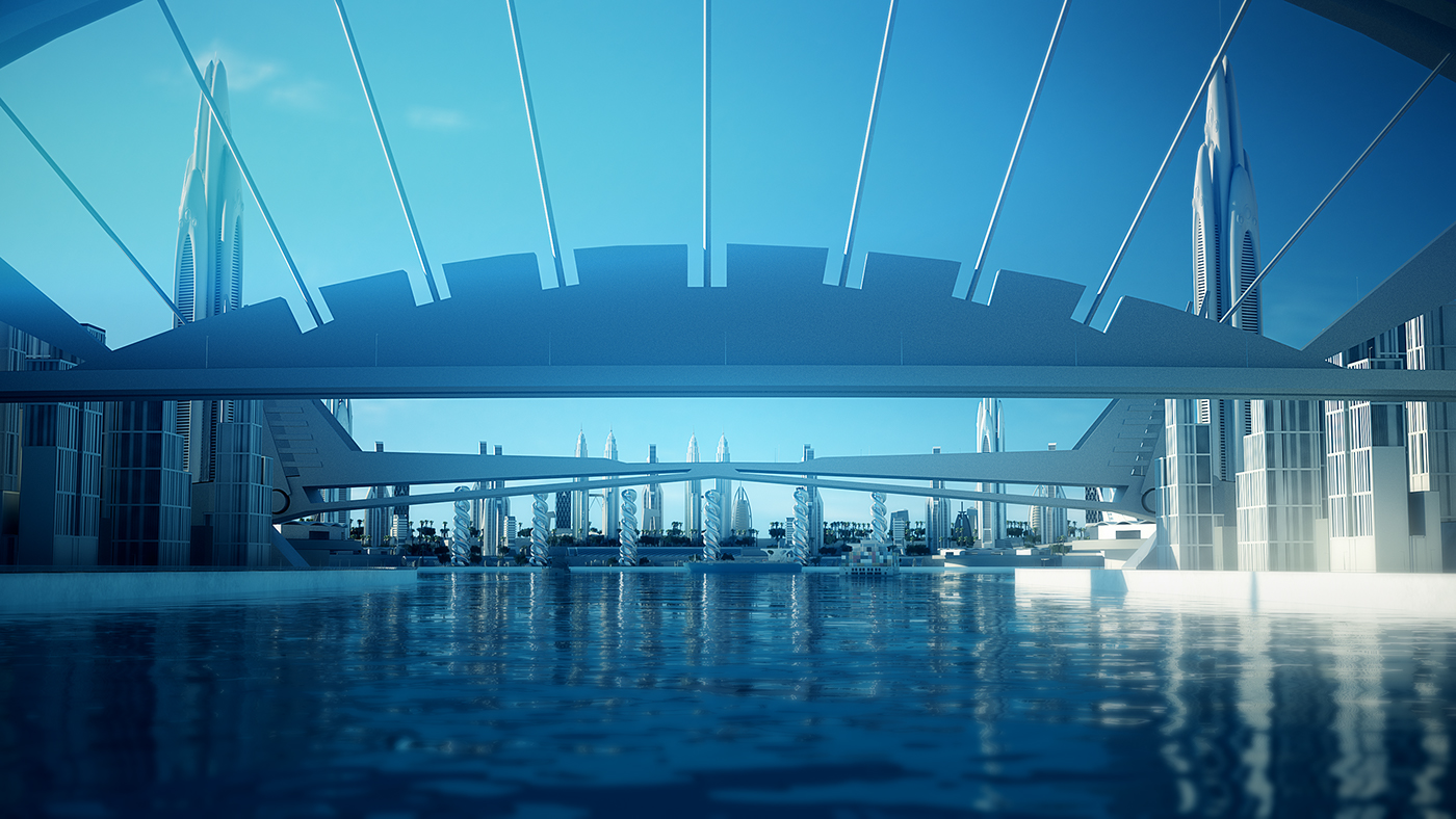 canal，concept，city，animation，