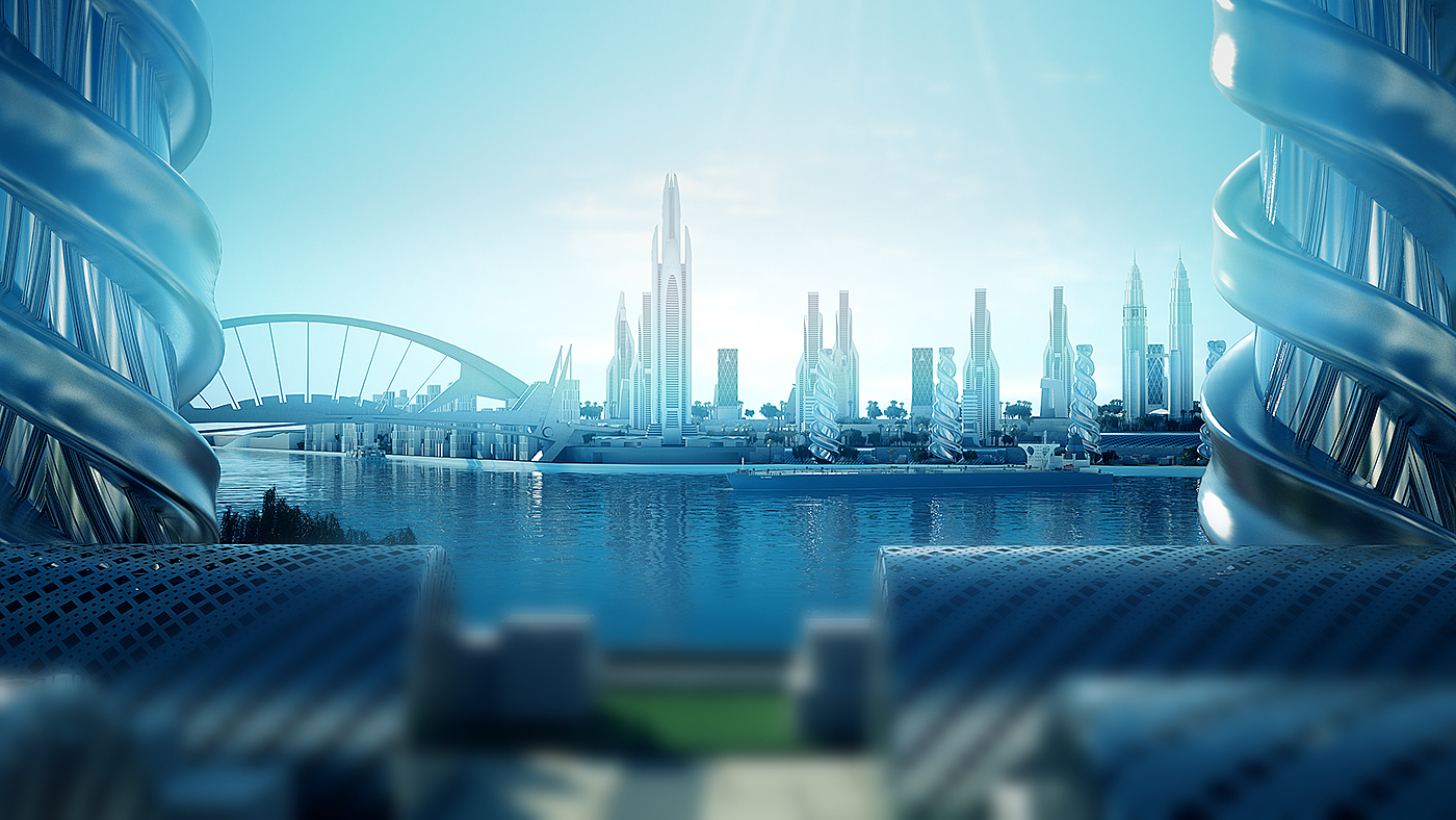 canal，concept，city，animation，