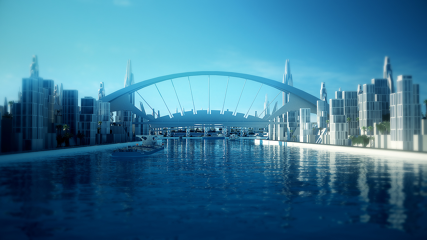 canal，concept，city，animation，