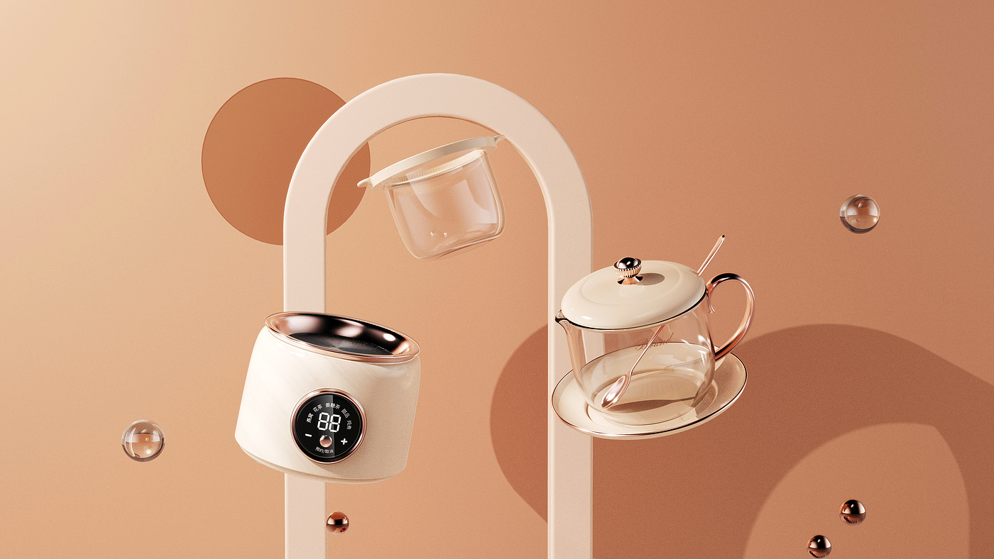 Household appliances，industrial design，Household appliances，product design，Macro wing design，Product rendering，Health cup，Colorful jingle，