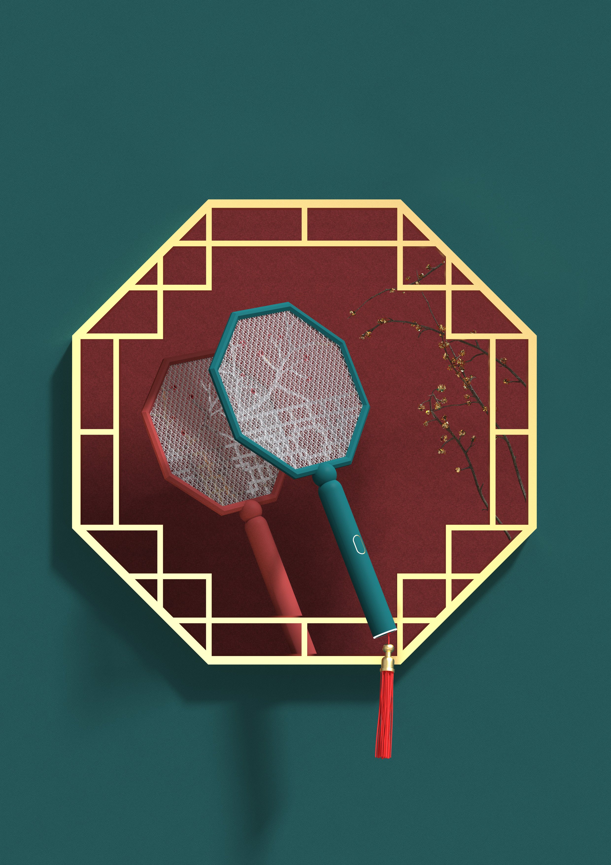 Electric mosquito racket，