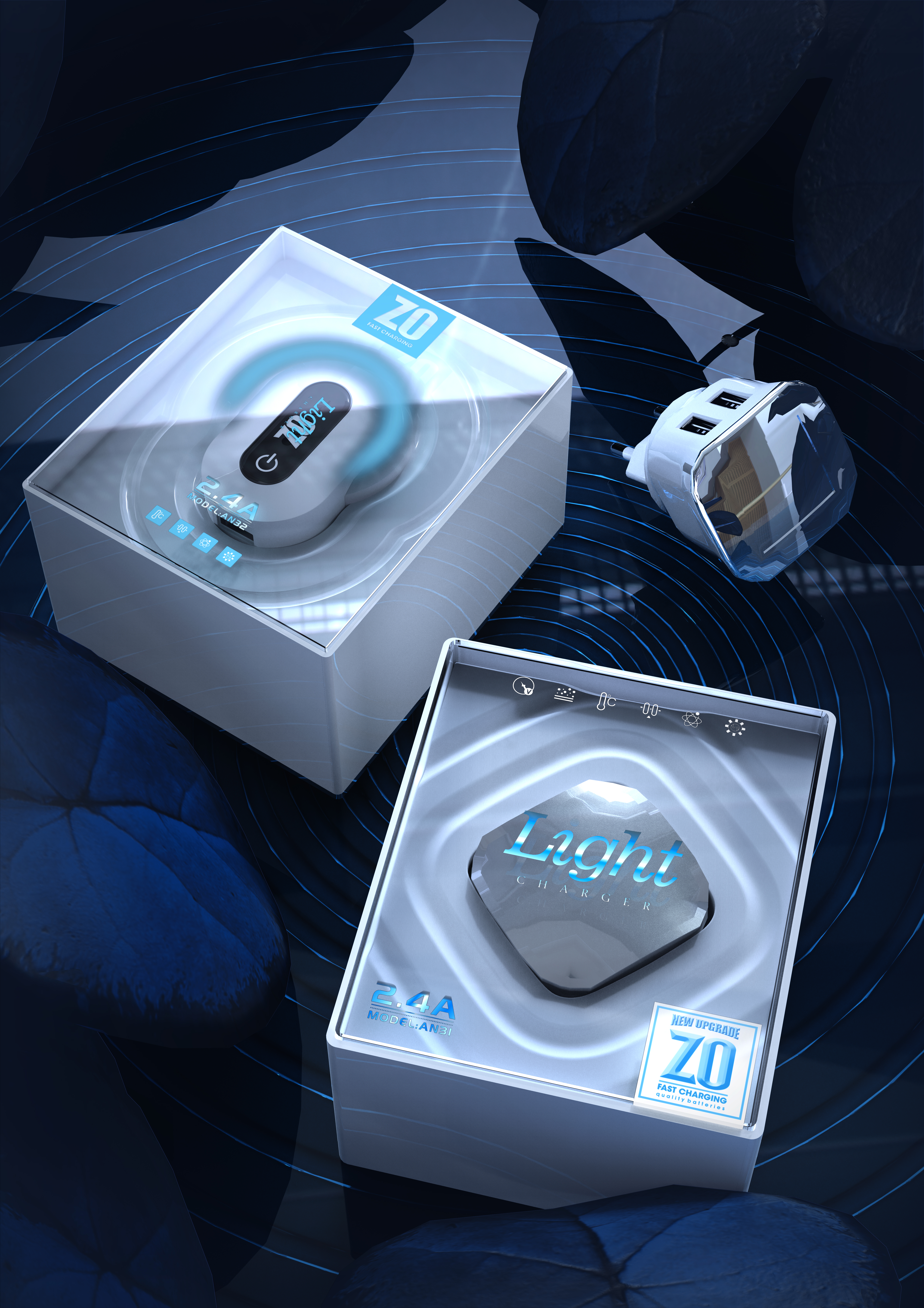 Digital electronics，headset，3C Electronics，Electronic packaging，Product packaging，3D rendering，packing design，