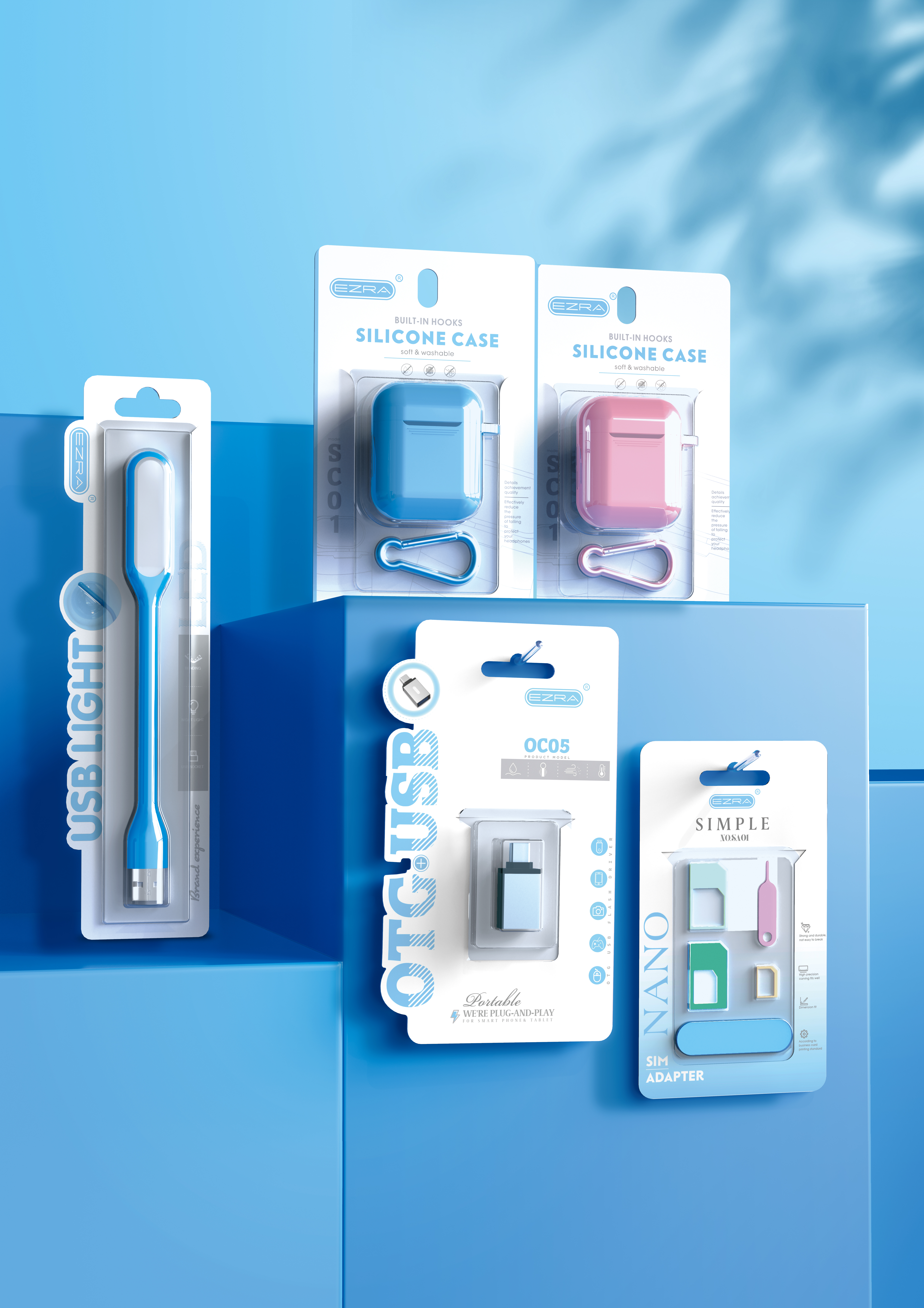 Digital electronics，headset，3C Electronics，Electronic packaging，Product packaging，3D rendering，packing design，