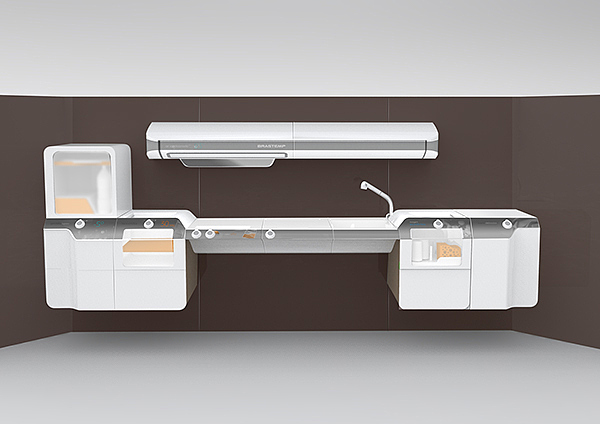 厨房，概念，模块化，适用于残障人士，