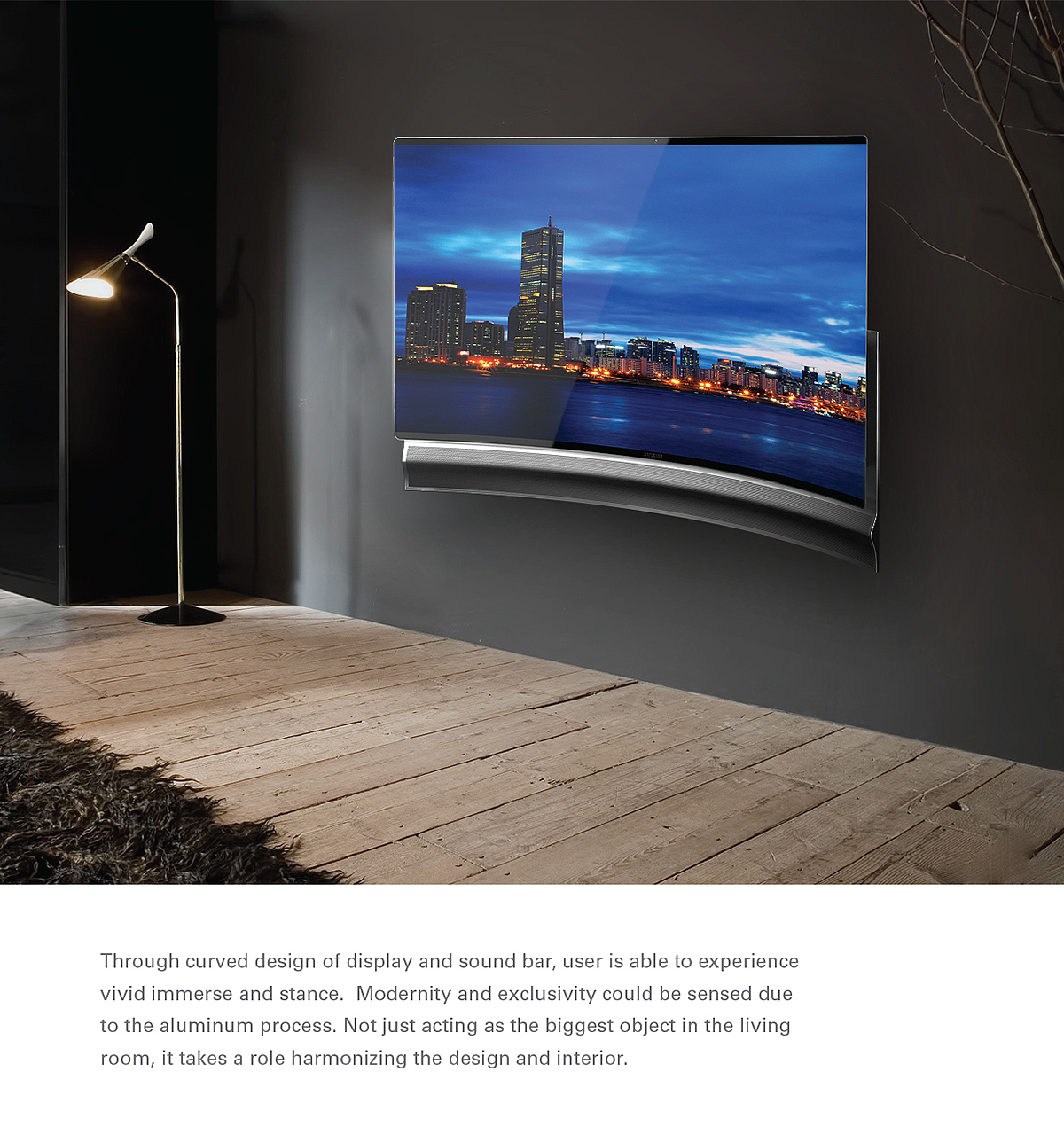 Samsung，TV TV，visual illusion ，float，curved surface，thin，