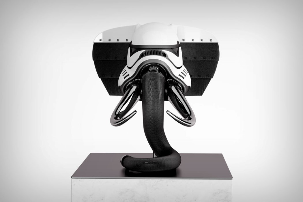 elephant，black and white，Stormtrooper，Helmet，animal，