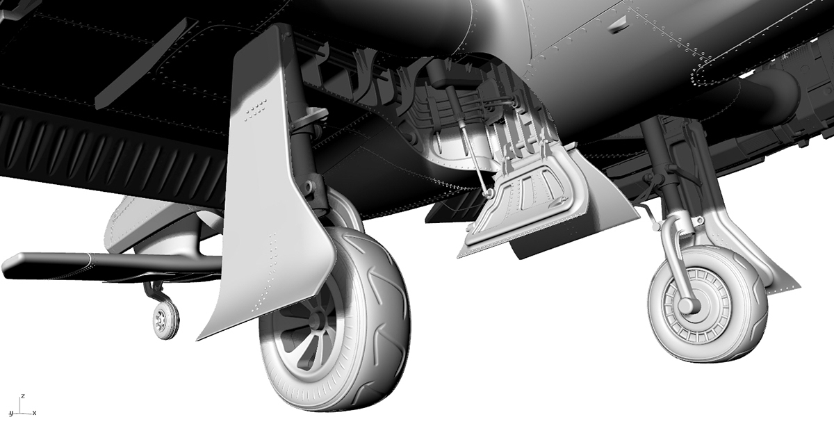 Hand drawn，modeling，Render，fighter，World War II Aesthetics，science fiction，conceptual design，