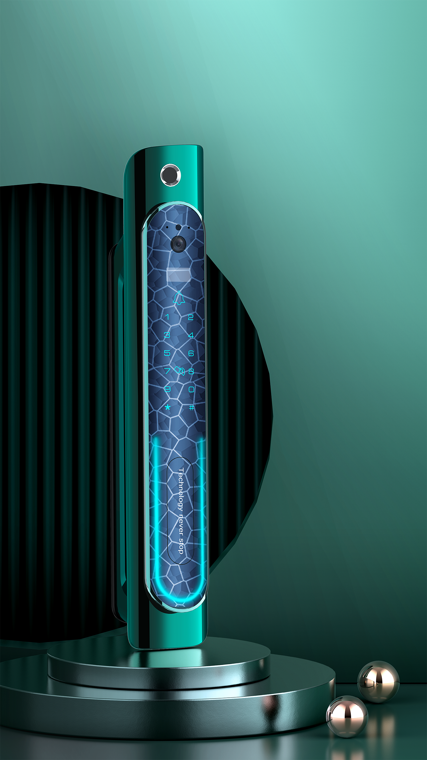 Intelligent door lock，Smart home，Intelligent digital，fashion，trend，texture，