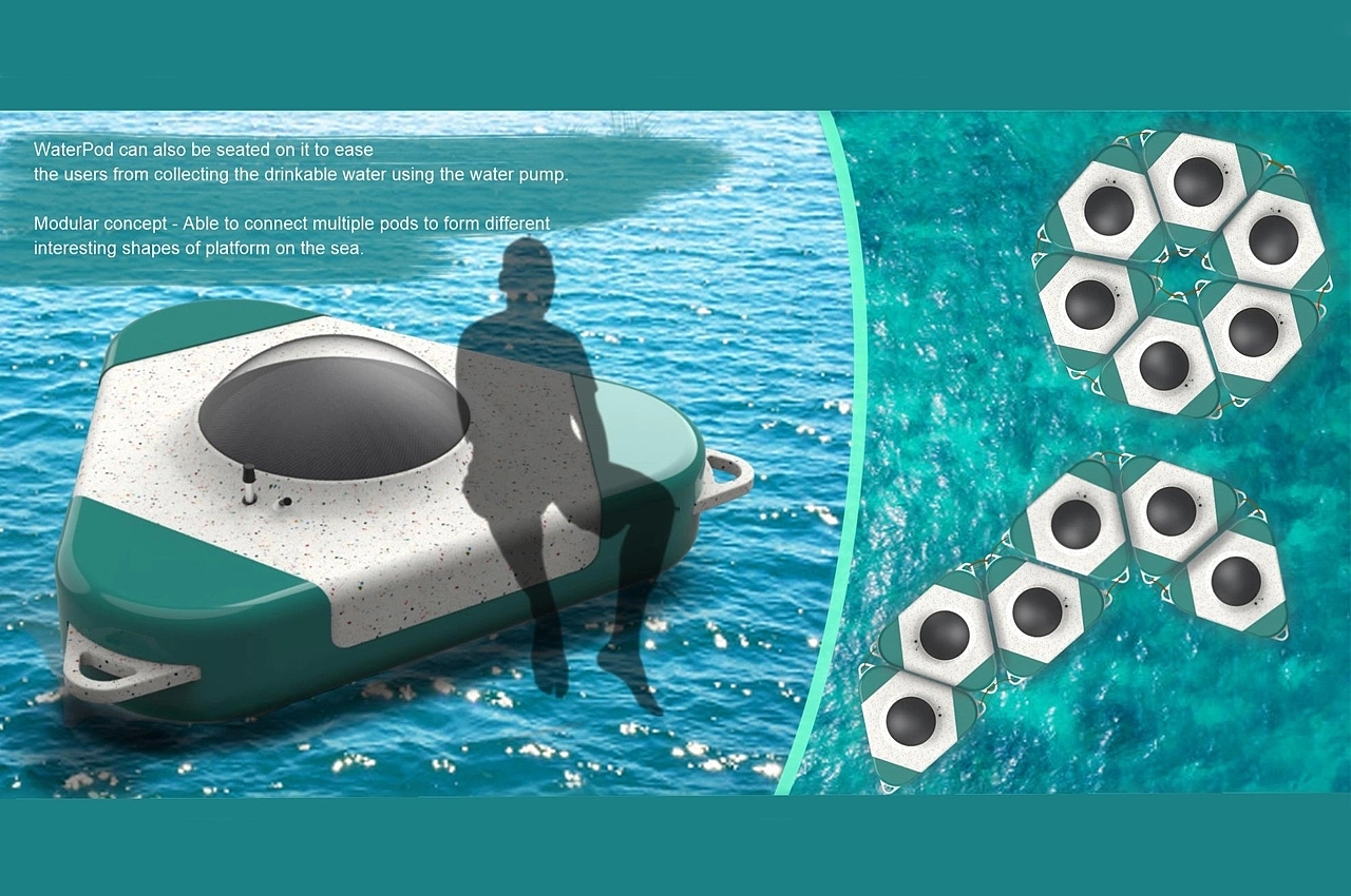 WaterPod，James Dyson Award，Desalination system，Condensation evaporation，Polyurethane foam，
