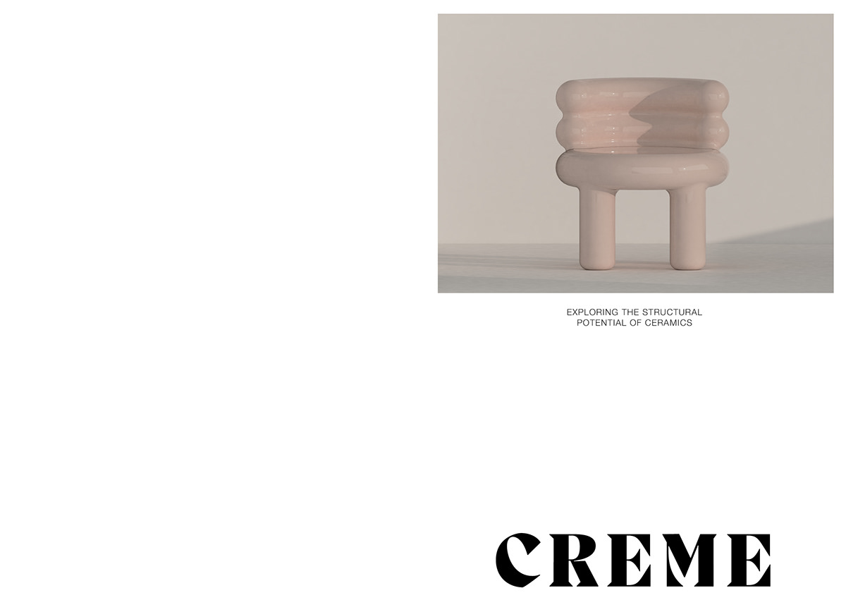 chair，product design，Ceramic structure，
