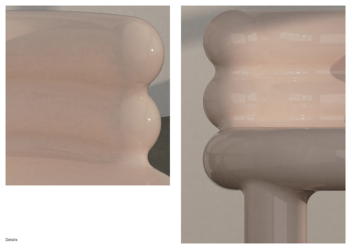 chair，product design，Ceramic structure，