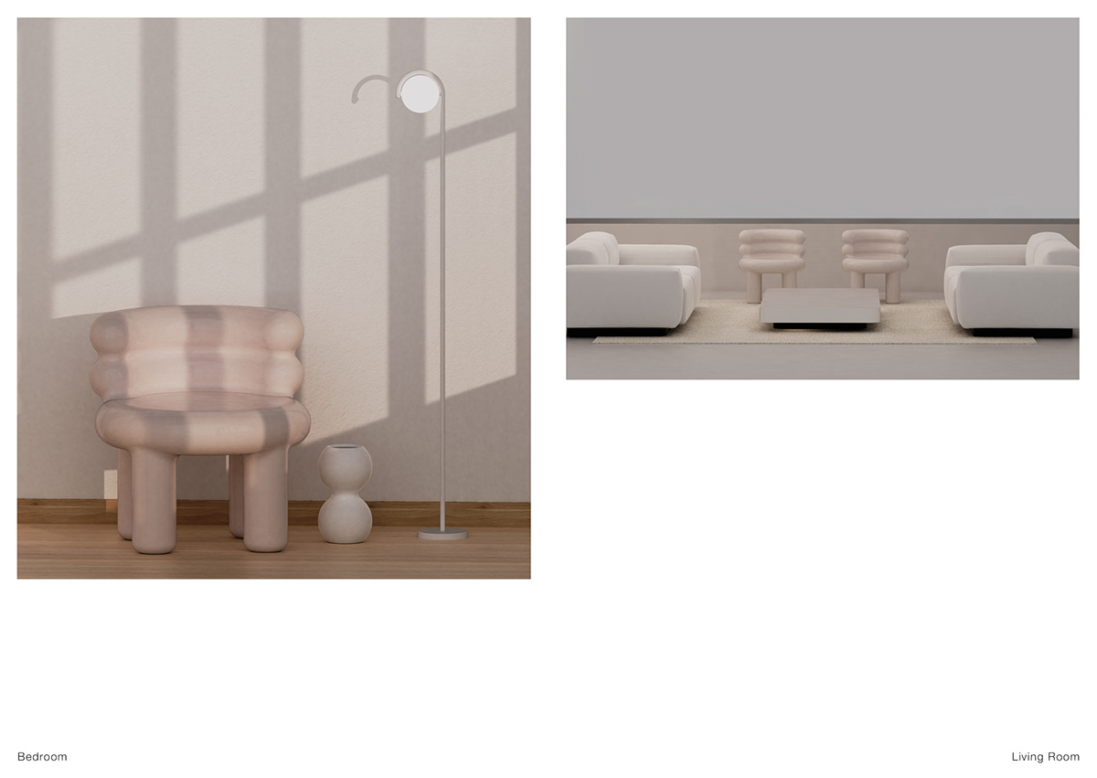 chair，product design，Ceramic structure，